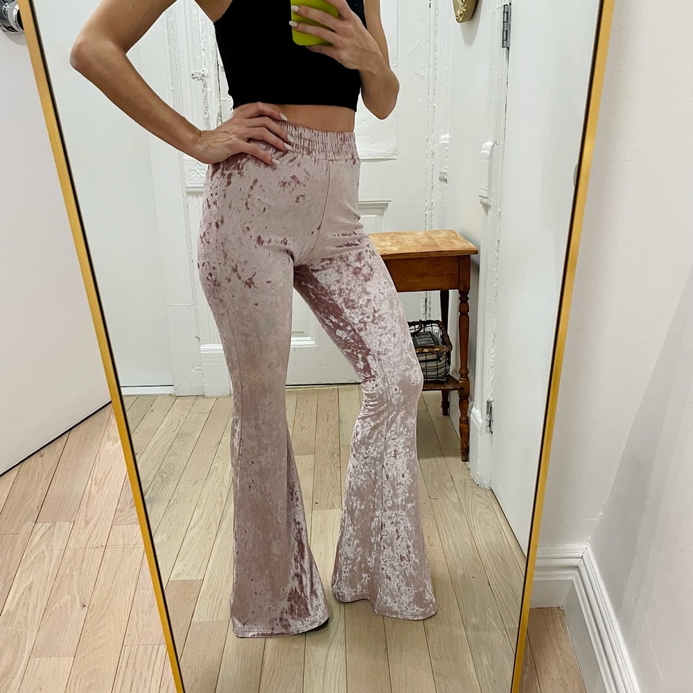 Light Pink Lenni the Label Velvet Flare (Small)
